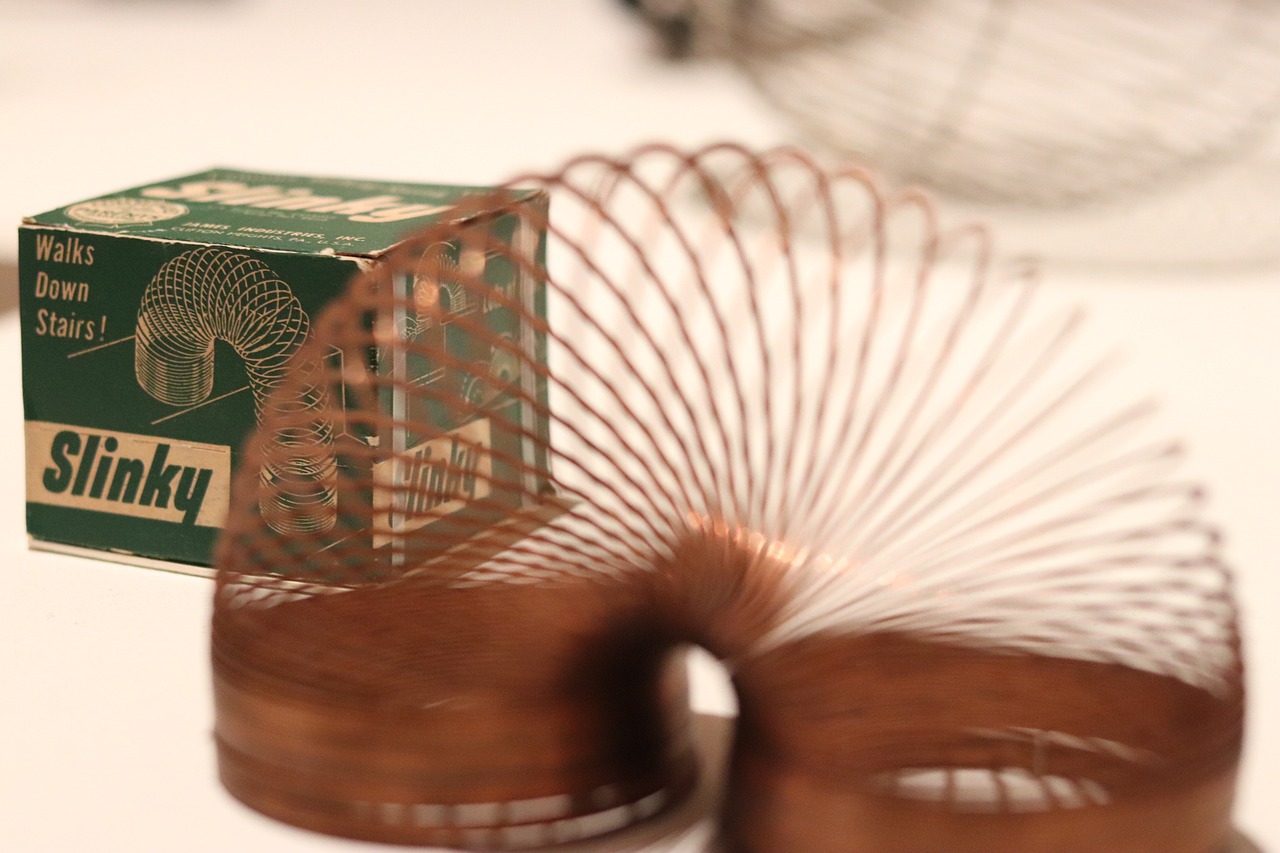 image of antique slinky and box